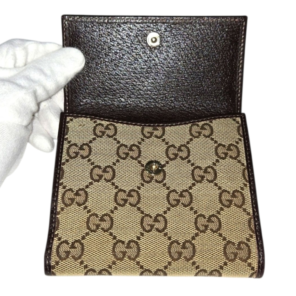 ⛔️SOLD⛔️-Gucci (Vintage) GG Monogram D-Ring Abbey Compact Wallet With Dustbag - Picture 9 of 15